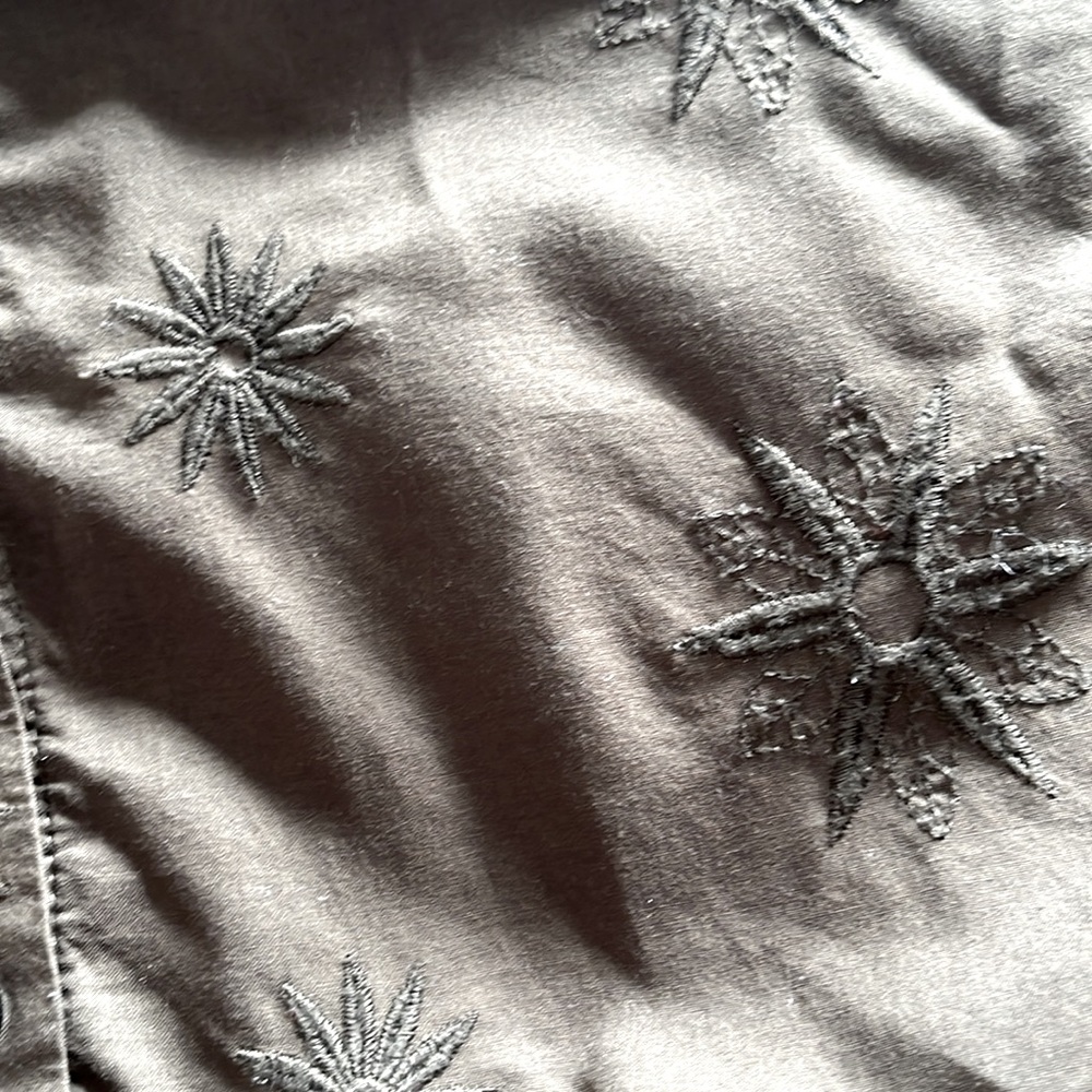 Madewell Embroidered Olive Green Cotton Top - Picture 5 of 5